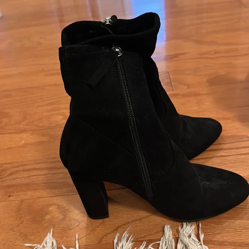 Steve Madden Black Suede Sock Bootie - Picture 4 of 4